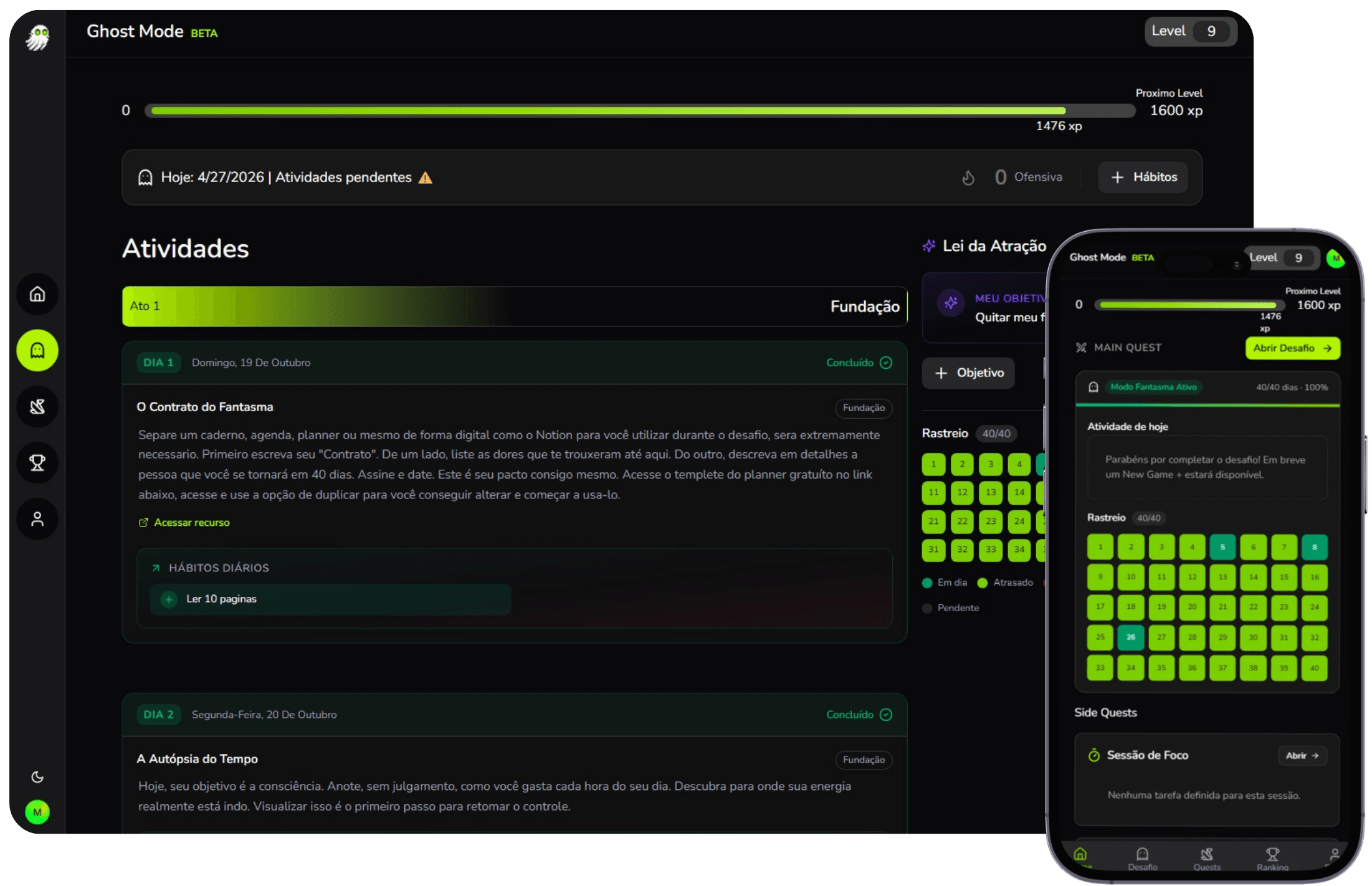 Dashboard Modo Fantasma
